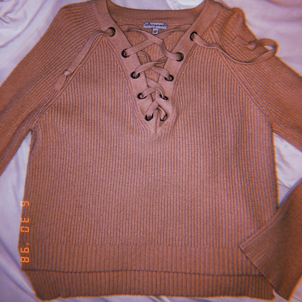 Lace Up Sweater